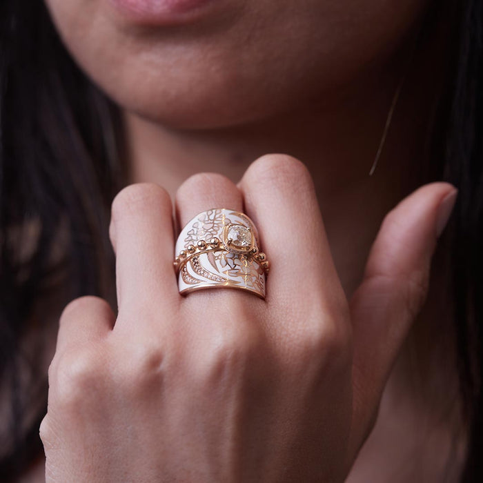 Diamond Sari Engagement Ring
