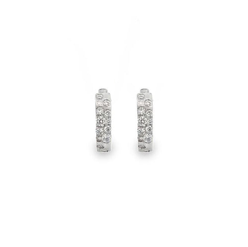 Scattered Diamond Huggie Earrings Image 2