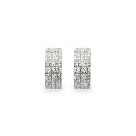 Pavé Diamond 5-Row Huggie Earrings