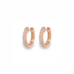 Pavé Diamond 2-Row Huggie Earrings
