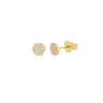 Diamond Petite Honeycomb Stud Earrings