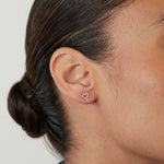 Diamond Petite Heart Stud Earrings