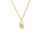 Pavé Diamond Petite Padlock Necklace