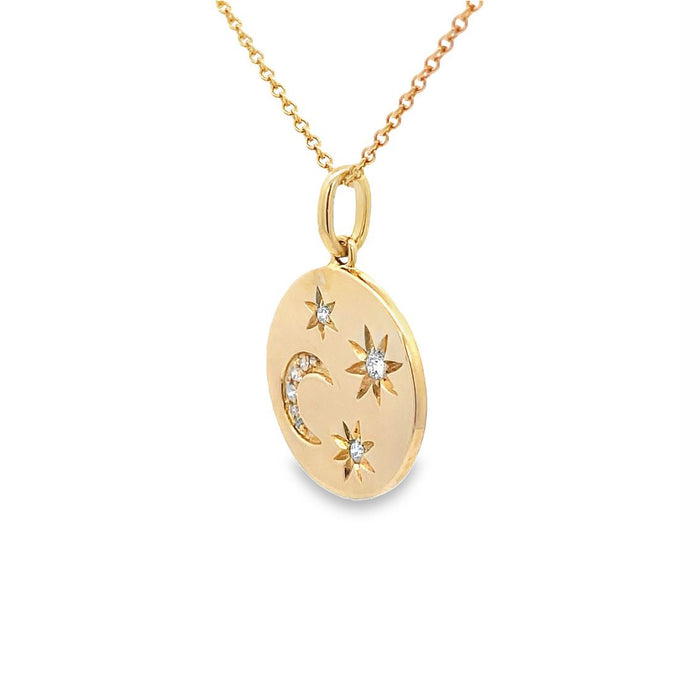 Diamond Celestial Disc Pendant Necklace