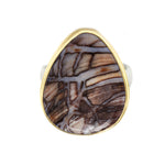 Fossilized Channel Wood Cocktail Ring