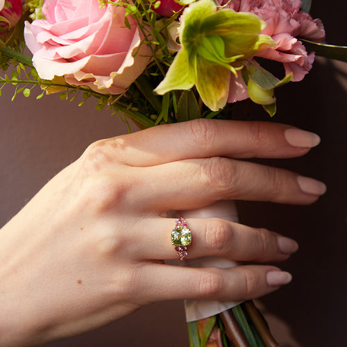Peridot & Multigem Kristen Bouquet Ring Image 2