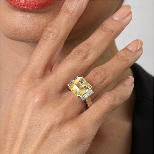 16.08ct Yellow Sapphire & Diamond Statement Ring Image 2