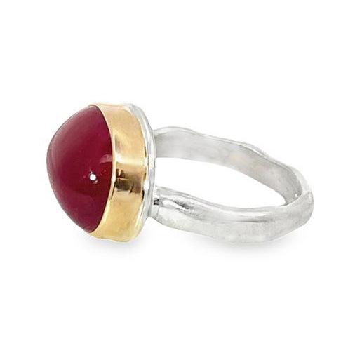 Oval Smooth African Ruby Ring