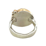 Asymmetrical Carnelian & Diamond Ring