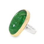 Large Oval Green Tourmaline Statement Ring