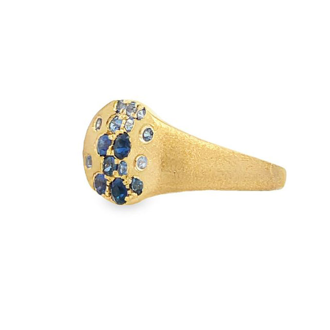 Scattered Sapphire Signet Ring