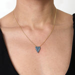 Denim Sapphire Heart Pendant Necklace