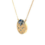 Sapphire Disc Pendant Necklace