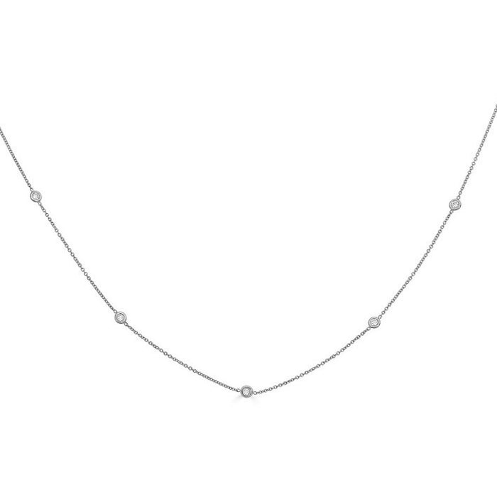 5-Diamond Station Necklace
