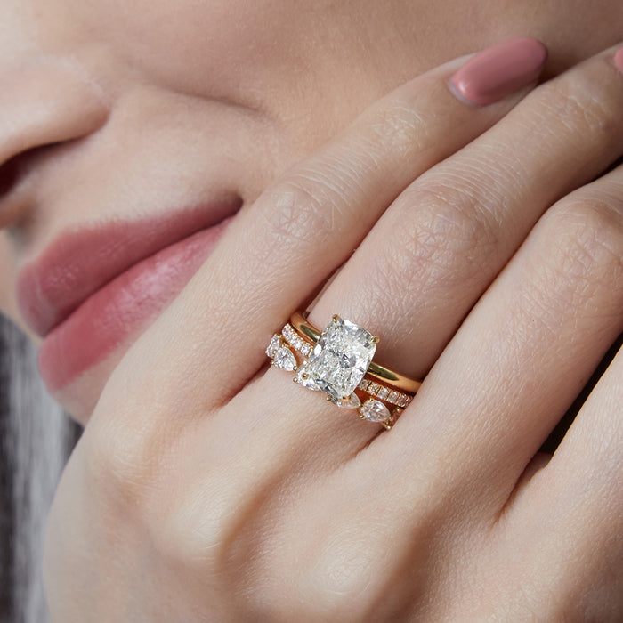 Pear Diamond Half Eternity Band