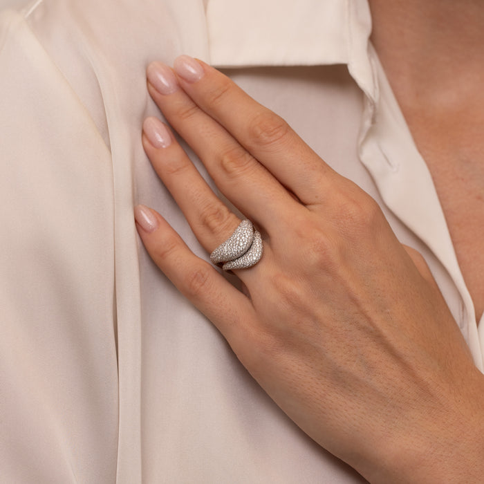 Petite ZAHA Pavé Diamond Ring