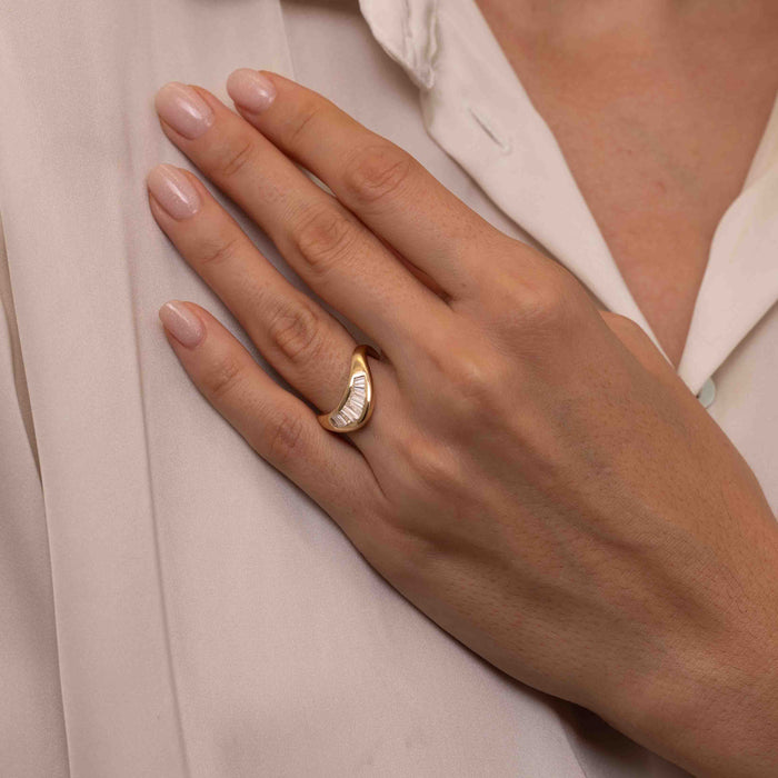 Petite ZAHA Baguette Diamond Ring