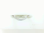 14K WHITE GOLD CEDAR CURVED WEDDING BAND WITH 0.06TCW OF ROUND BRILLIANT DIAMONDS BY G.ST CEREMONY.