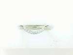 14K WHITE GOLD CEDAR CURVED WEDDING BAND WITH 0.06TCW OF ROUND BRILLIANT DIAMONDS BY G.ST CEREMONY.