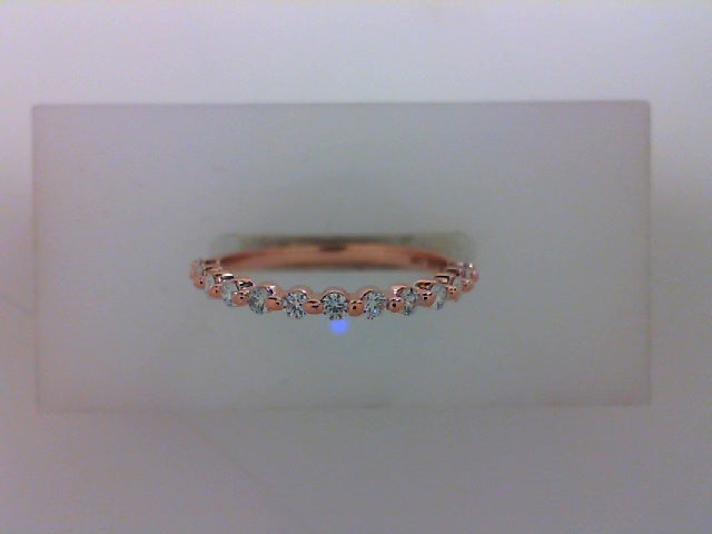 14K ROSE GOLD RENWICK 1/2 WAY DIAMOND WEDDING BAND FEATURING 0.30TCW ROUND BRILLIANT CUT DIAMONDS BY G.ST CEREMONY.
