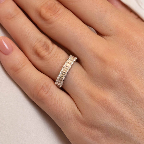 1.70tcw Battery Half Diamond Eternity band Image 2