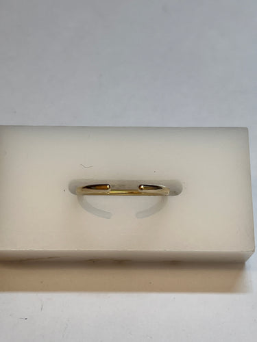 14K YELLOW GOLD CLINTON (CUFF) WEDDING BAND  BY GREENIWCH ST. CEREMONY.

-1.6mm wide, with opening to fit diamond of client's engagement ring
-Measure clients engagement ring so that opening is as small as possible on either side of diamond
-14K yello Image 2