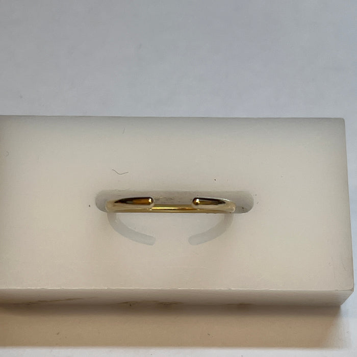 14K YELLOW GOLD CLINTON (CUFF) WEDDING BAND  BY GREENIWCH ST. CEREMONY.

-1.6mm wide, with opening to fit diamond of client's engagement ring
-Measure clients engagement ring so that opening is as small as possible on either side of diamond
-14K yello