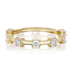 18K YELLOW GOLD PETITE HARRISON DIAMOND HALFWAY WEDDING BAND FEATURES 0.40TCW ROUND BRILLIANT CUT DIAMONDS BY CEREMONY
