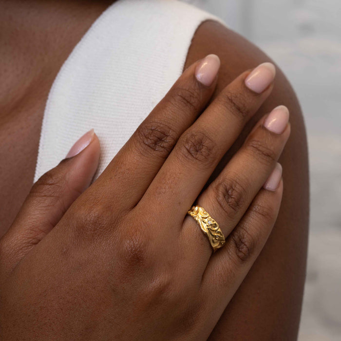 Wide Decorative Diamond Wedding Band