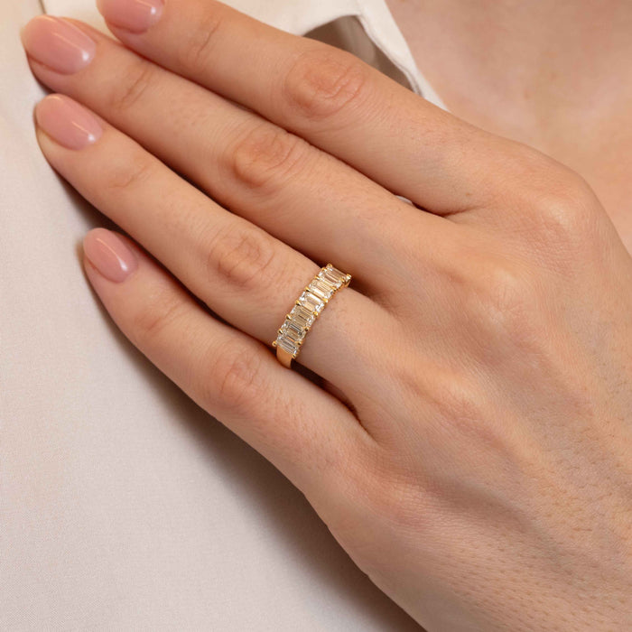 1.80tcw Battery Half Diamond Eternity Wedding Band