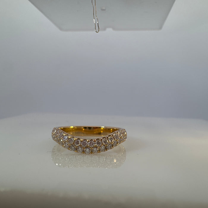 Duane Double Row Pave Wave Wedding Band