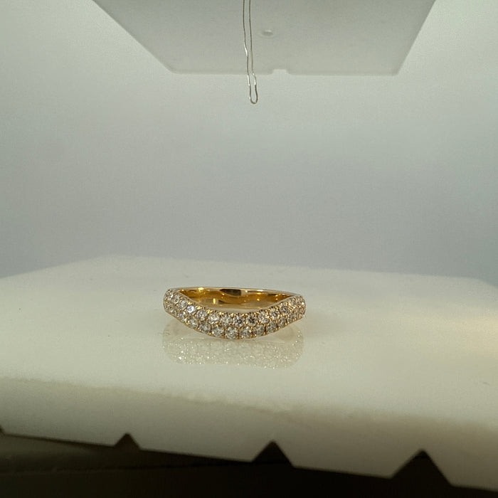 Duane Double Row Pave Wave Wedding Band