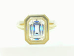 1.56ct Emerald Cut Moissanite Jin Solitaire Engagement Ring