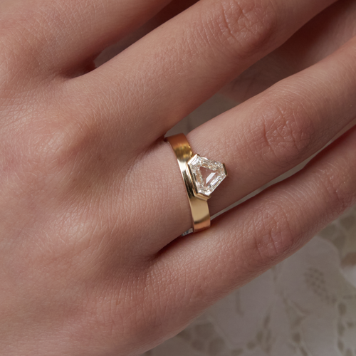 Monolith 1.27ct Shield Cut Diamond Engagement Ring Image 2