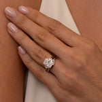 Grand 2.33ct Lab Radiant Cut Diamond Three Stone Engagement Ring