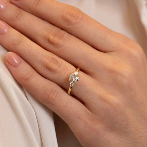 Petite Elizabeth 1.01ct Round Cut Diamond Three Stone Engagement Ring Image 2