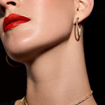 Large Diamond Hex Hoop Earrings