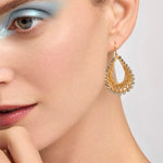 Grey Diamond Woven Teardrop Earrings