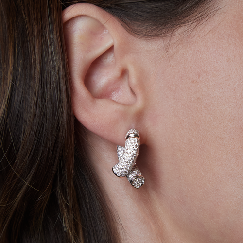 Pavé Diamond Oera Hoop Earrings Image 2