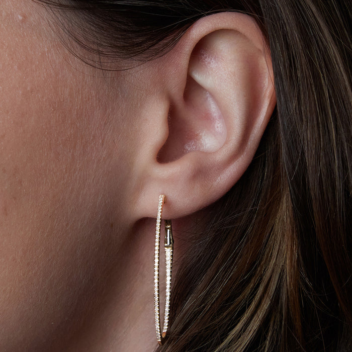 Large Diamond Inside-Out Hoop Earrings