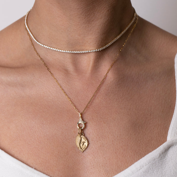 Pavé Diamond Lobster Clasp Necklace
