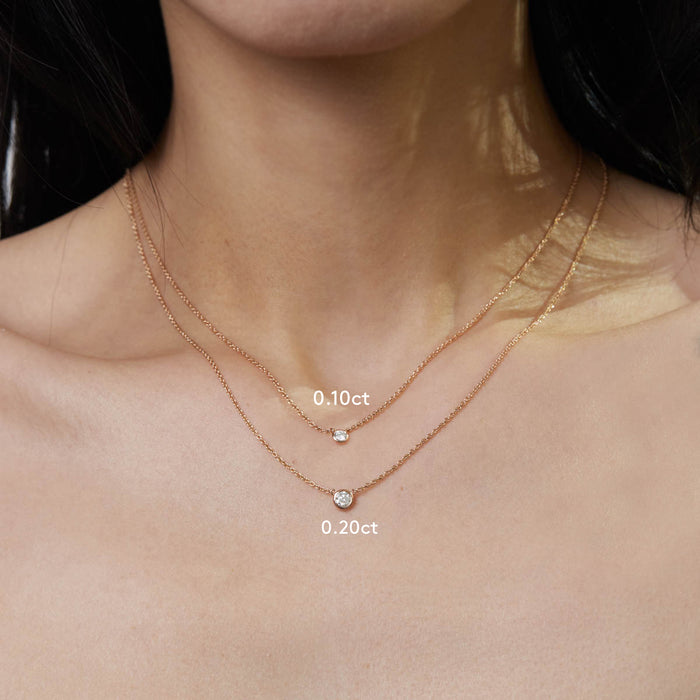 Petite Diamond Bezel Pendant Necklace