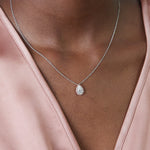 Fancy Pink & Pear Diamond Halo "Petra" Pendant Necklace