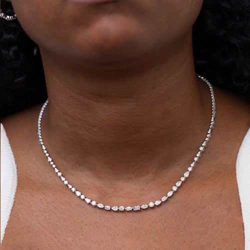 6.65tcw Mixed Cut Diamond Necklace Image 2