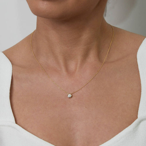 0.30tcw Hex Diamond Pendant Necklace Image 2