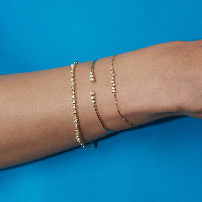 Trio Diamond Bezel Cuff