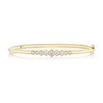 Graduated Diamond Hex Hinged Bangle