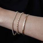 Graduated Diamond Hex Hinged Bangle