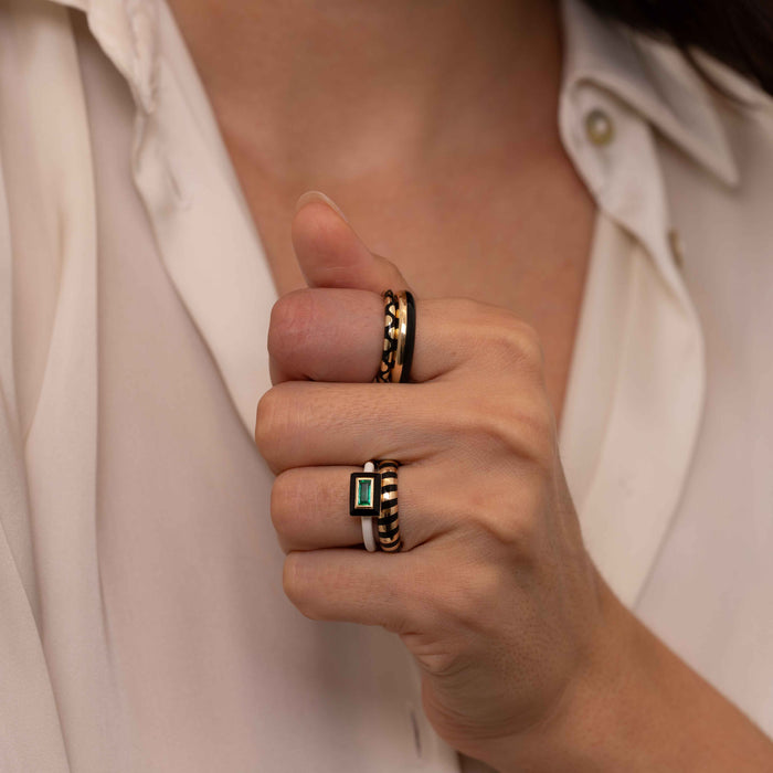 Emerald Candy Lacquer Enamel Ring
