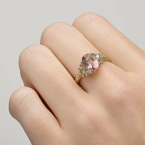 Pink Tourmaline Encrusted Ring Image 2